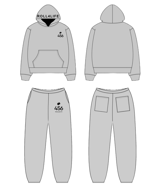 SOLID GREY HOODIE TRACKSUIT